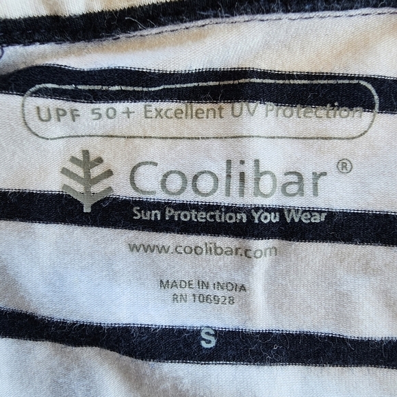 Coolibar SPF 50 Sun Protection Zip Striped  Pullover Top Size S - Picture 7 of 9